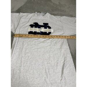 Vintage 90s Notre Dame Fighting Irish T Shirt Men's Size Medium Gray